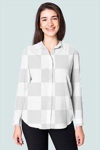 Png women’s shirt transparent mockup apparel studio shoot