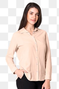 Blouse png mockup in pink women&rsquo;s casual fashion