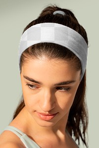 Png headband transparent mockup women&rsquo;s sportswear fashion shoot