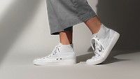 Png plain sneakers transparent mockup unisex streetwear fashion shoot