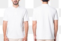 Png polo shirt mockup in white men&rsquo;s casual business wear