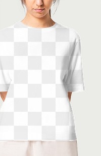 Png women’s t-shirt transparent mockup fashion studio shoot