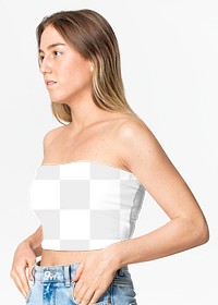 Bandeau top png mockup strapless transparent women&rsquo;s summer fashion