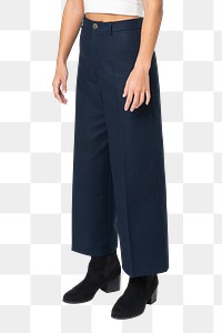 Png a-line pants mockup navy blue women&rsquo;s casual wear fashion