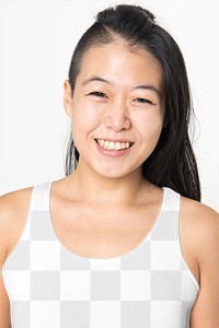 Png woman in transparent sports bra mockup sportswear apparel studio shoot