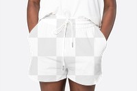 Png women&rsquo;s shorts mockup transparent summer fashion shoot