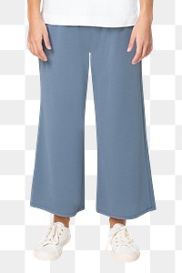 Png loose pants mockup blue women’s comfortable casual wear