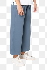 Png loose pants mockup blue women&rsquo;s comfortable casual wear