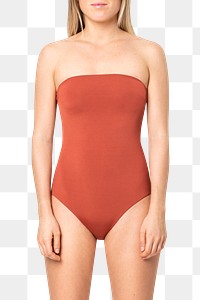 Swimsuit png mockup strapless red women’s summer apparel