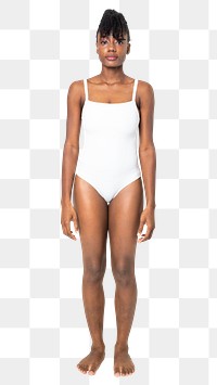 Woman in swimsuit png mockup one-piece summer apparel full body