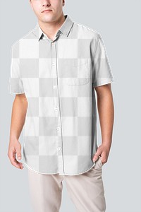 Png men’s shirt transparent mockup apparel studio shoot