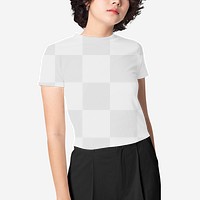 Png women’s crop top transparent mockup apparel studio shoot