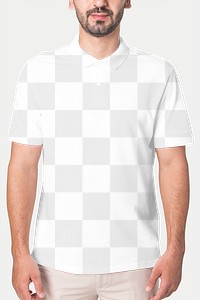 Png polo shirt transparent mockup men&rsquo;s fashion studio shoot