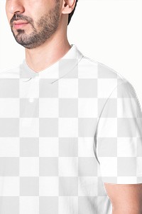 Png polo shirt transparent mockup men&rsquo;s fashion studio shoot