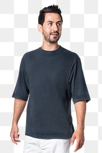 T-shirt png mockup gray round neck men&rsquo;s casual fashion