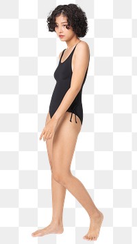 Woman in swimsuit png mockup one-piece summer apparel full body