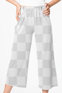 Png a-line pants mockup transparent women’s casual wear fashion