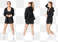 Woman png mockup in windbreaker jacket sportswear fashion