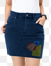 Png woman in denim skirt for women&rsquo;s apparel shoot