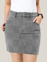 Png denim shirt skirt mockup transparent women&rsquo;s apparel shoot