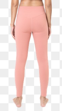Png yoga pants mockup in pink women&rsquo;s sportswear fashion rear view
