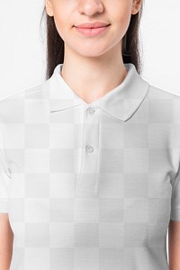 Png polo shirt transparent mockup women&rsquo;s fashion studio shoot