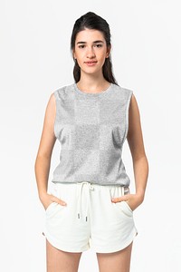 Png tank top mockup transparent women&rsquo;s activewear apparel