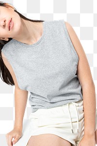 Png tank top mockup gray women&rsquo;s sleepwear apparel