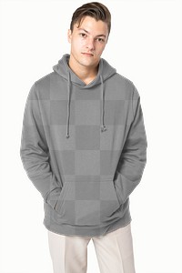 Png hoodie transparent mockup winter fashion studio shoot