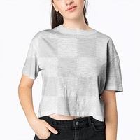 Png women’s crop top transparent mockup apparel studio shoot