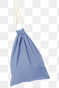 Png blue drawstring bag mockup accessory studio shoot