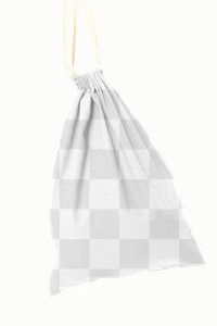 Png transparent drawstring bag mockup accessory studio shoot