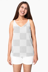 Png tank top mockup transparent with white shorts 