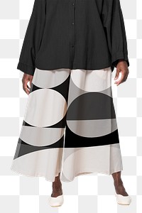 Png culotte pants mockup on transparent background