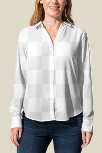 Png long-sleeve shirt mockup womenswear