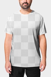 T-shirt mockup png in transparent on Indian man