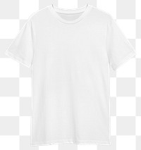 White tee png mockup on transparent background