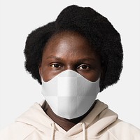 Png face mask mockup transparent on African American woman