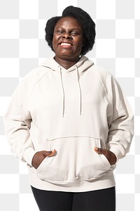 Png woman in beige hoodie street fashion