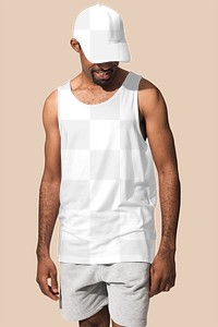 Png tank top and cap mockup transparent 