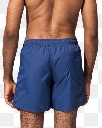 Png blue swim shorts in back view