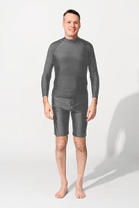 Png swimwear mockup men's apparel, front view