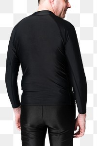 Png black rash guard and compression shorts men&rsquo;s swimwear