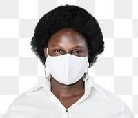 Png face mask mockup on African American woman 