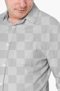 Png long-sleeve shirt mockup on a man apparel