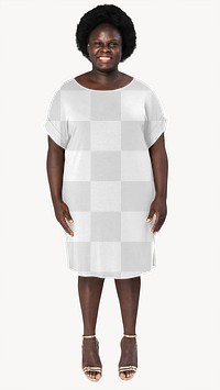 Png casual dress mockup transparent on African American woman