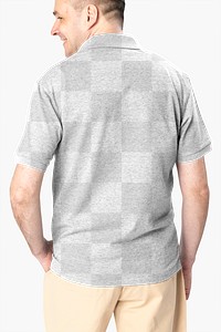 Png polo shirt mockup transparent men’s apparel rear view