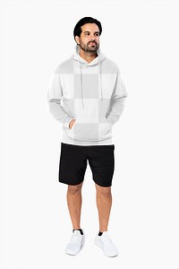 Png hoodie mockup transparent on Indian man