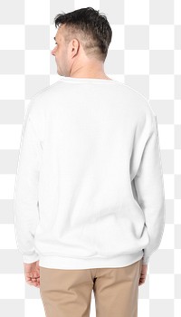 Png white sweater mockup transparent rear view