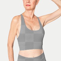 Women’s sports bra png mockup transparent sportswear apparel close up